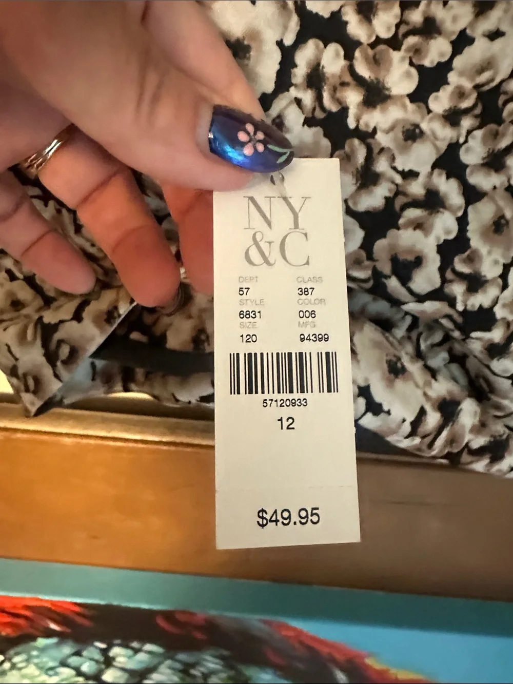 New York & Company Black Pencil Skirt Size 12 with Floral Gradient